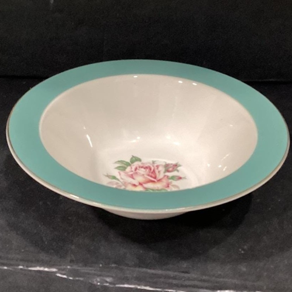 Vintage Homer Laughlin Lifetime China Jade Rose 8" Serving Bowl